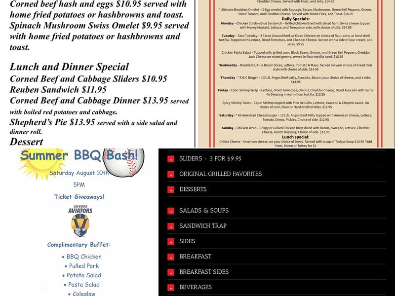 Putter's Bar and Grill Horizon Menu