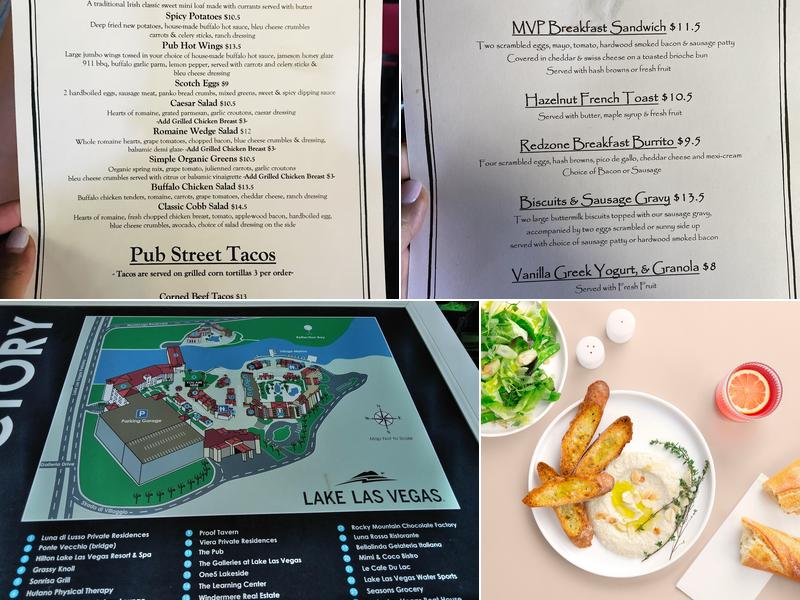 The Pub Lake Las Vegas Menu