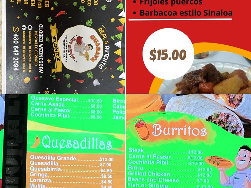 Guasave Mexican Kitchen Menu