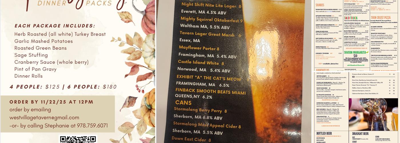 West Village Tavern Menu