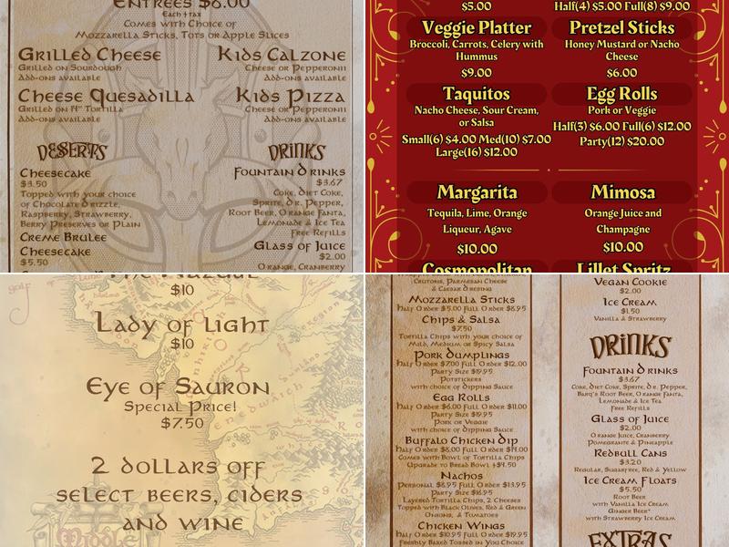 Gamer’s Keep Tavern Menu