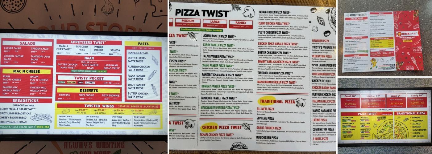 Pizza Twist Menu