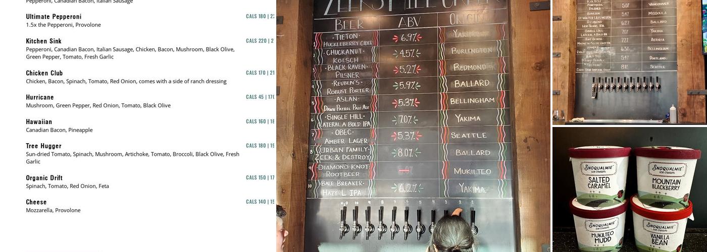 Zeeks Pizza Menu