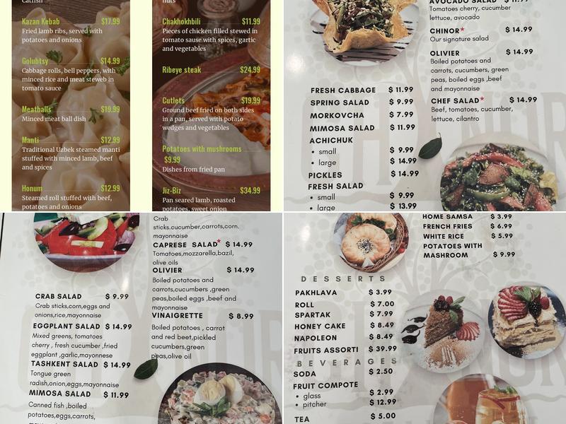 Chinar Menu