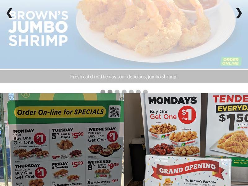 Brown's Chicken Menu