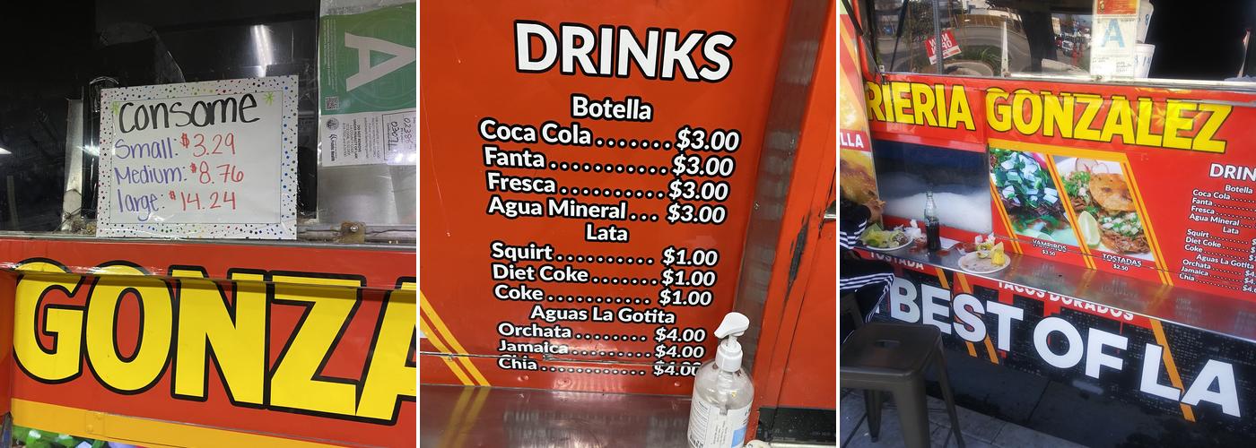 Birrieria Gonzalez Food Truck Menu