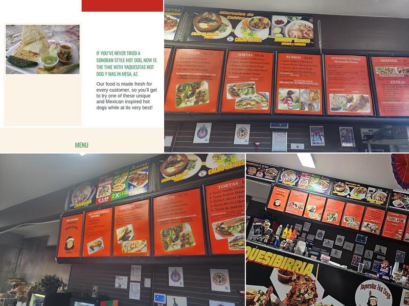 YAQUESITAS HOT DOG Y MÁS Menu