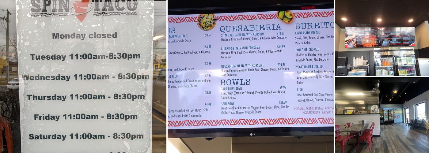 Spin Taco Menu
