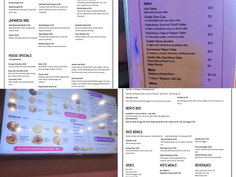 TOMO Japanese Street Food Menu