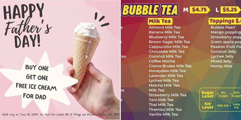 Go Nuts For Sweets Menu
