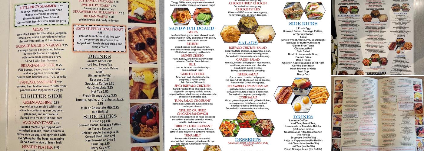 Triple A Cafe Menu