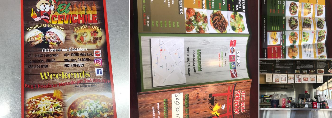 El Cevichile Catering Services Menu