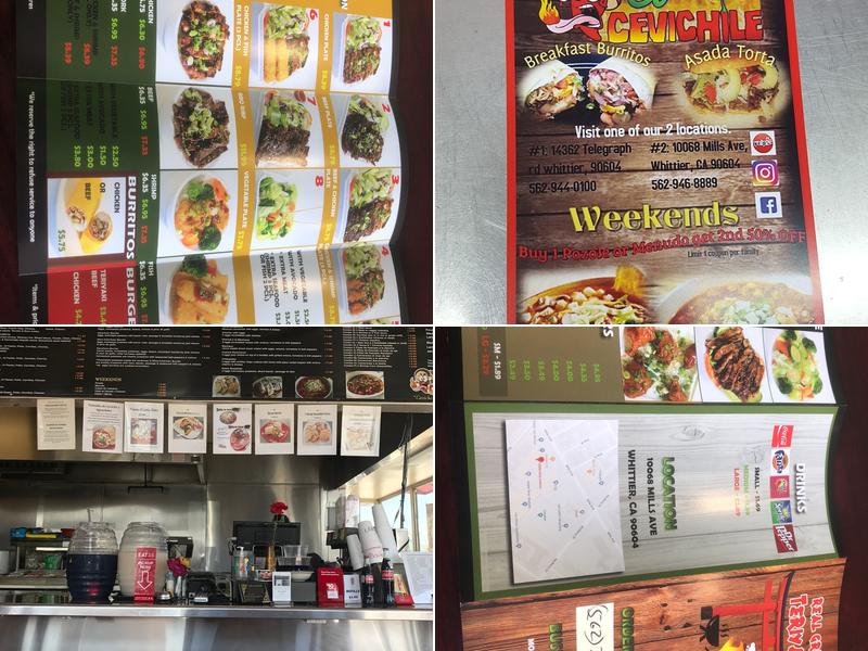 El Cevichile Catering Services Menu