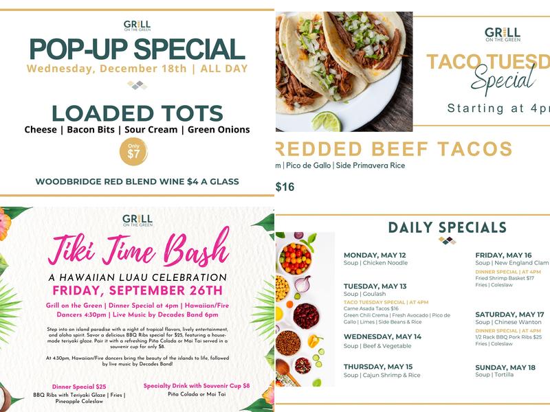 Grill on the Green Menu