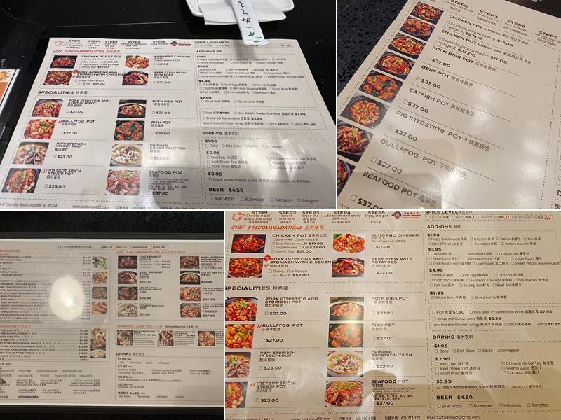 ChongQing Chicken Pot Menu