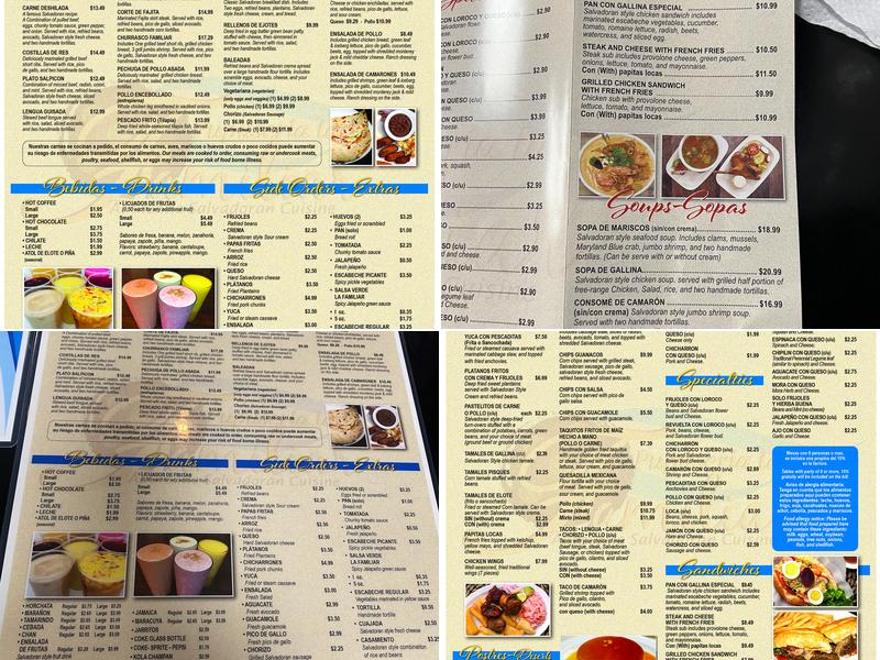 Pupuseria La Familiar Menu