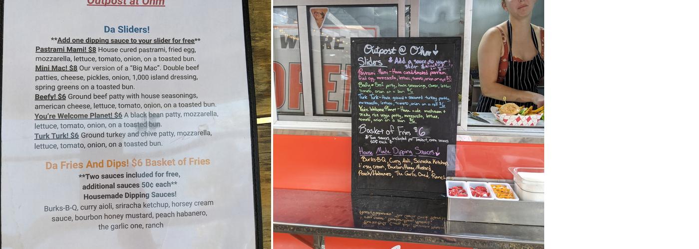 The Outpost Ohm Menu