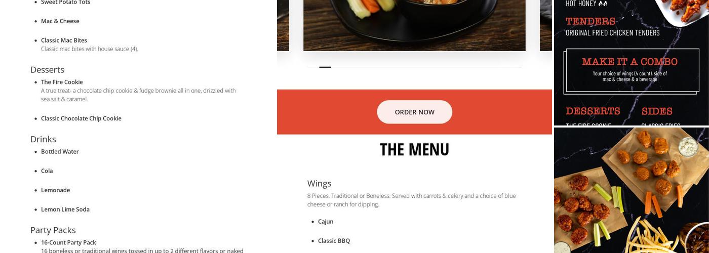 Firebelly Wings Menu