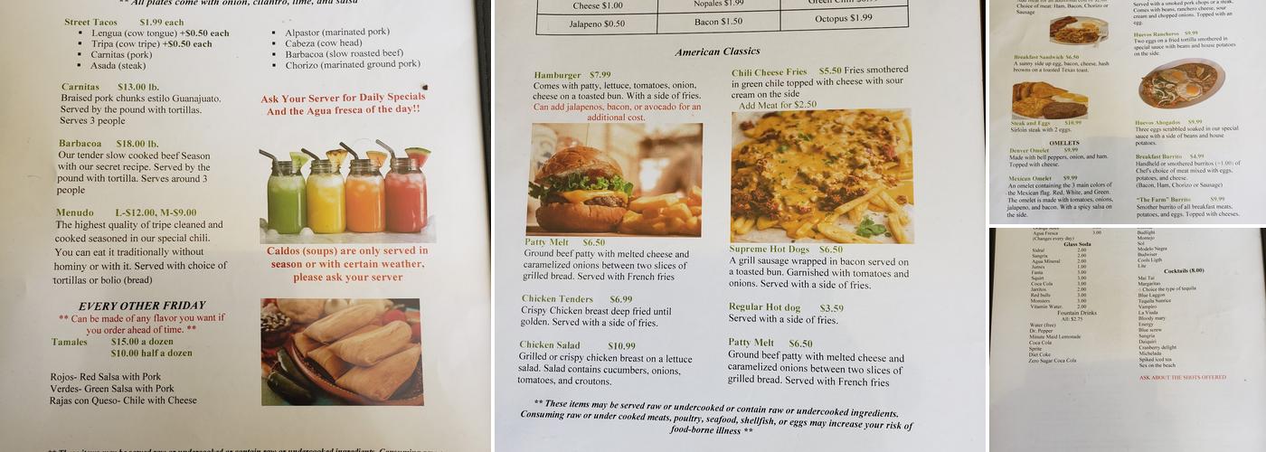 La Patrona Brighton Menu