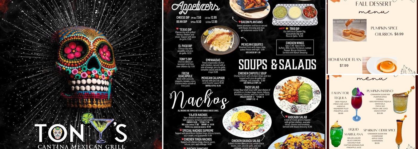 Tony's Cantina Mexican Grill Menu