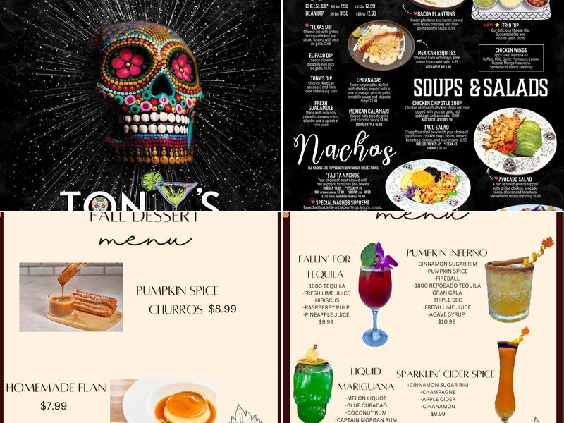Tony's Cantina Mexican Grill Menu