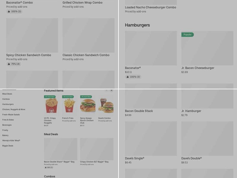 Wendy's Menu