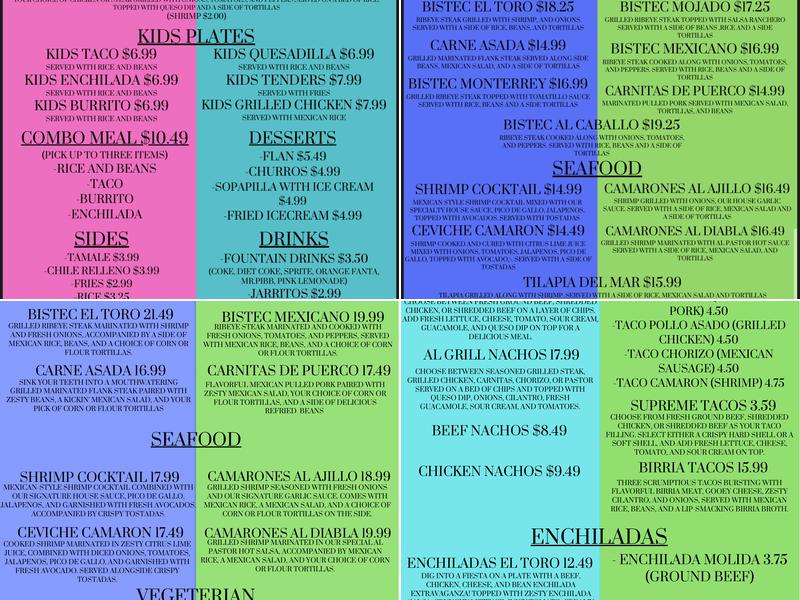 El Toro Mexican Grill Menu