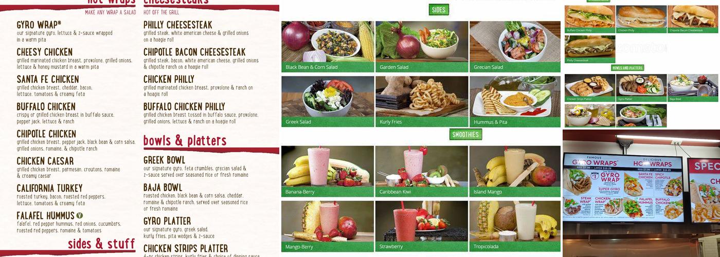 Great Wraps Menu