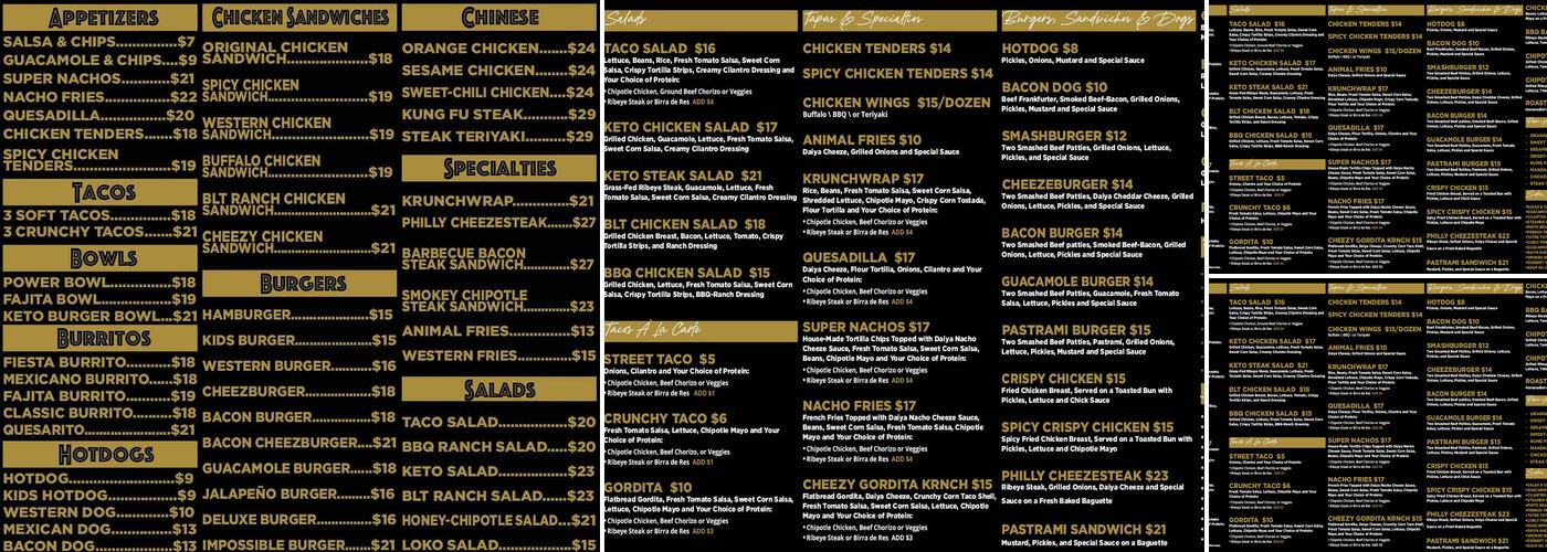 King David Glatt Kosher Grill Menu
