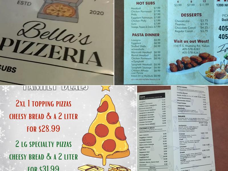 Bella's Pizzeria Menu