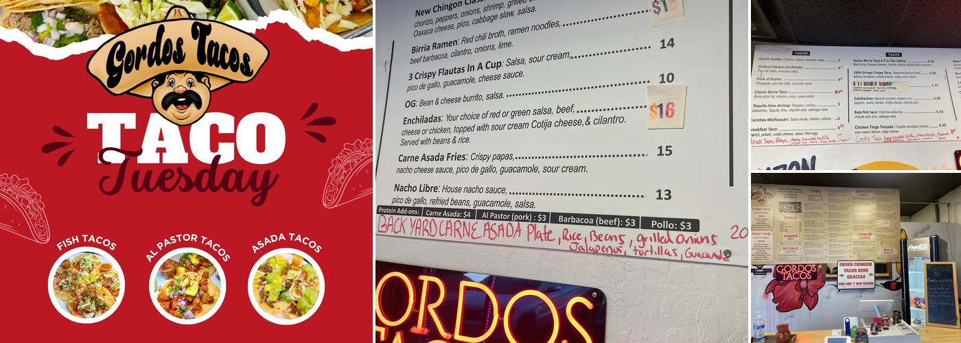 Gordos Tacos Menu