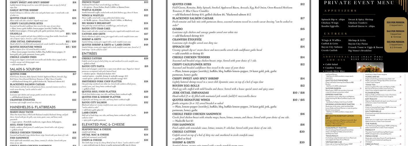 Quotes Menu