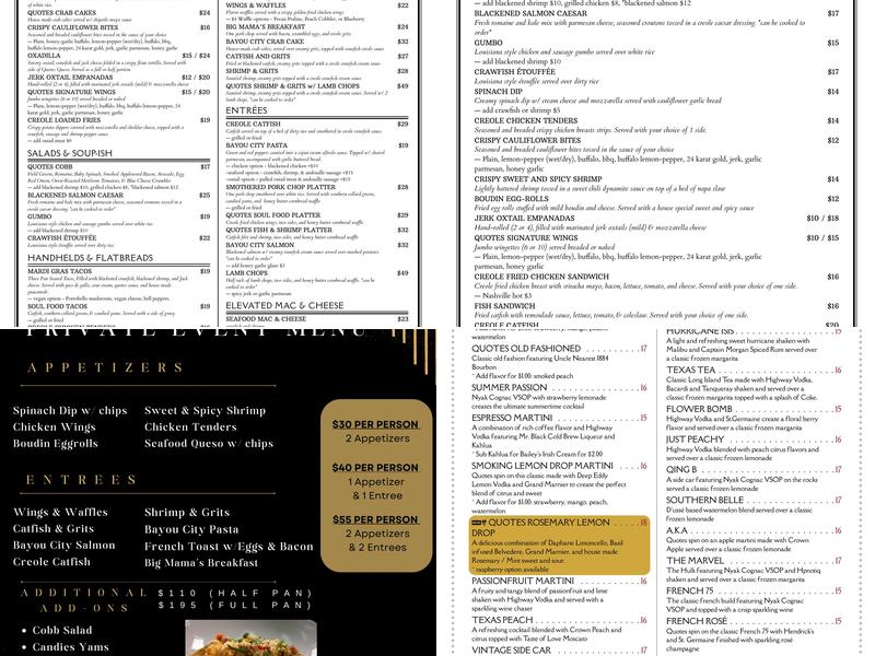 Quotes Menu
