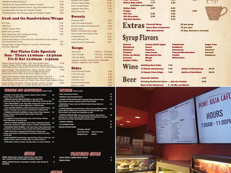 Point Julia Cafe Menu