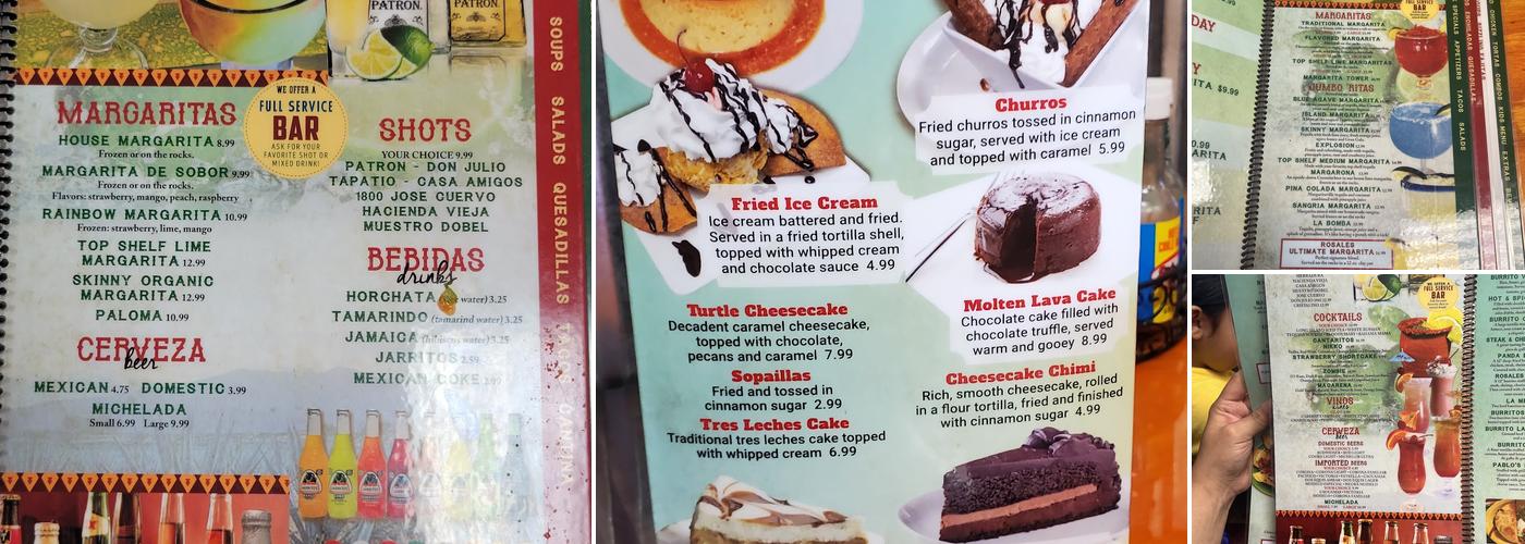 Taqueria Rosales Menu