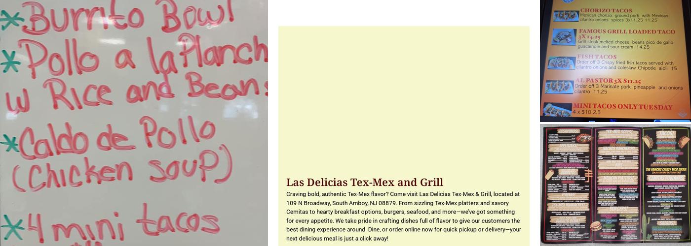 Las Delicias Tex-Mex and Grill Menu