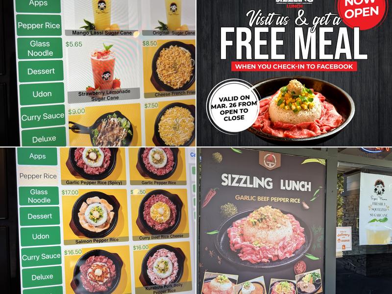 Sizzling Lunch Menu