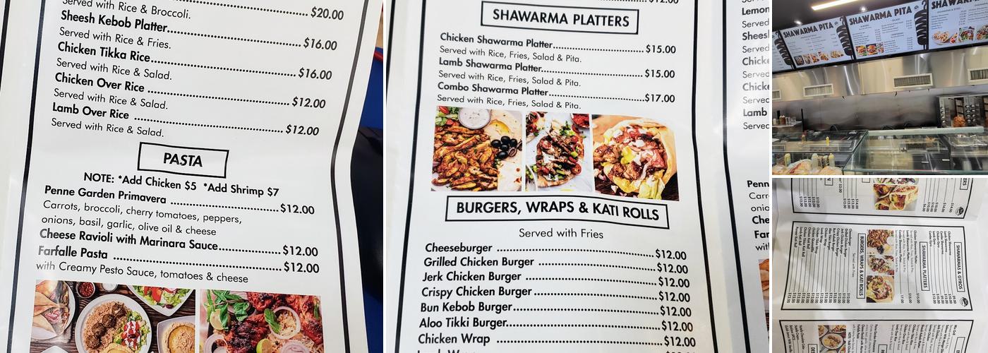 Shawarma Pita Menu