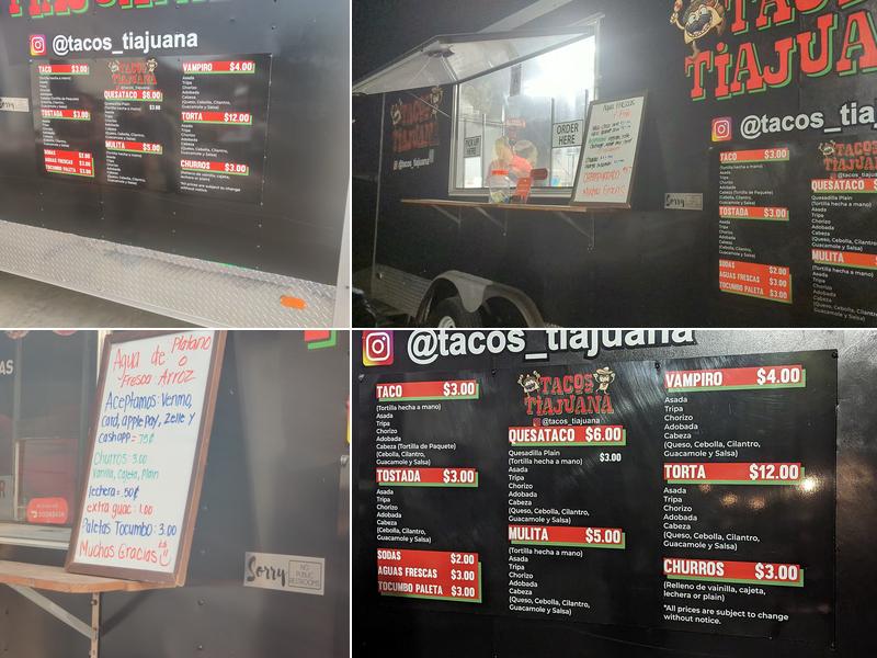 Taco's Tiajuana Menu