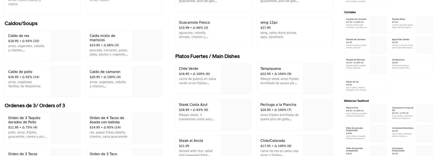 El Ancla Restaurant & Bar Menu