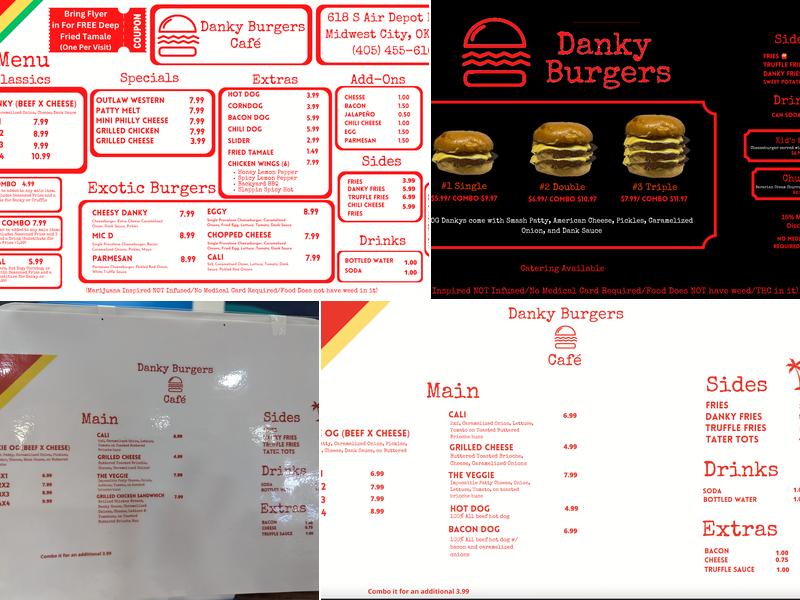 Danky Burgers Menu