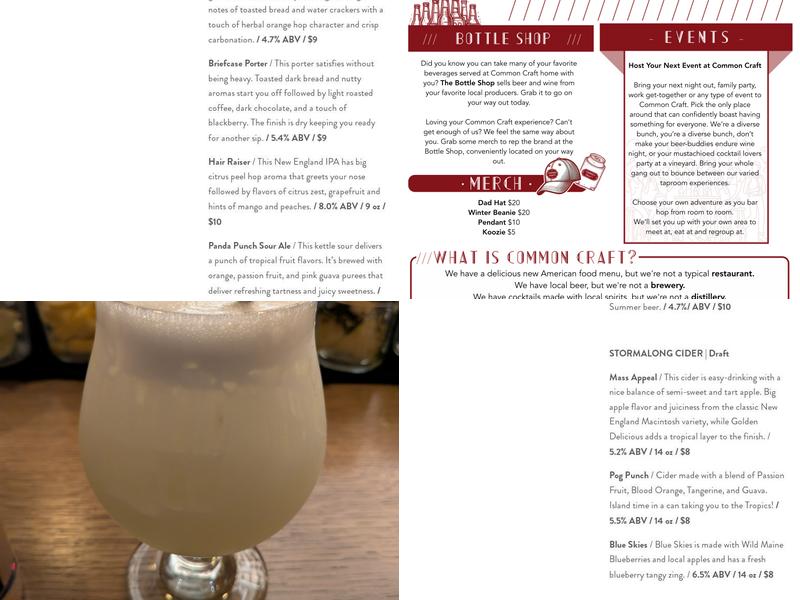 Common Craft Menu