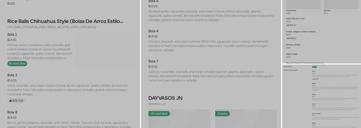 Las Bolas del Chino Denver Menu