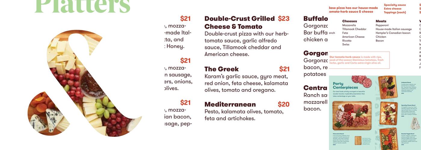 Central Pizzeria Menu