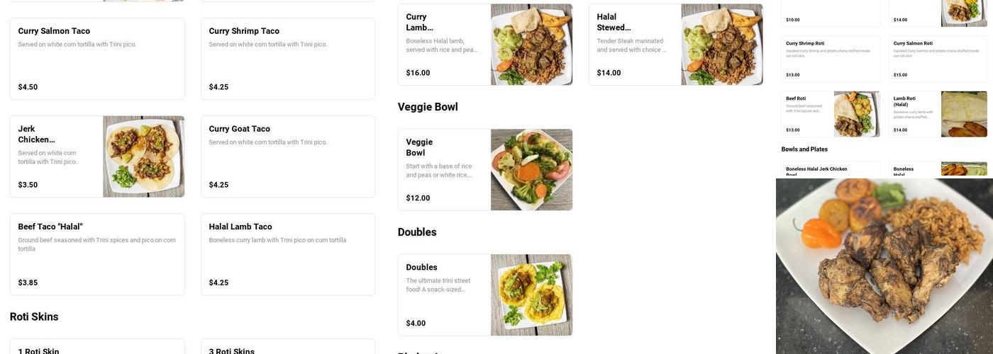 Cafe Trinidad To Go Menu