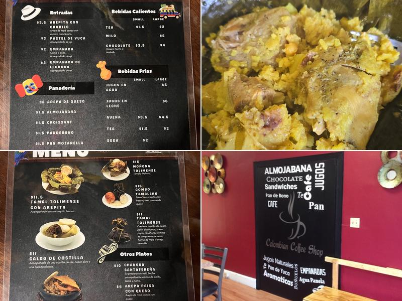 Colombian Coffee Shop Menu
