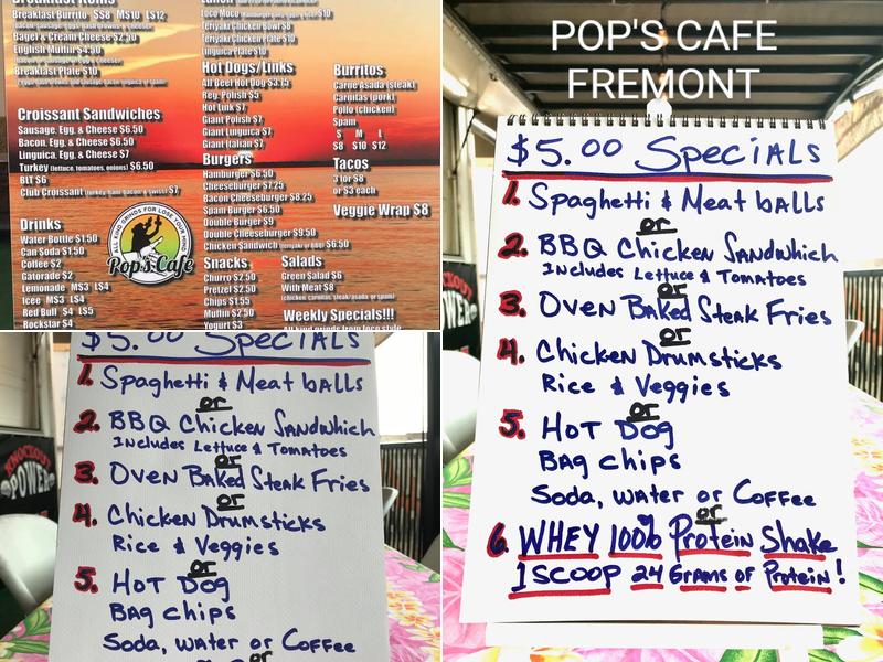 Pop's Cafe Menu