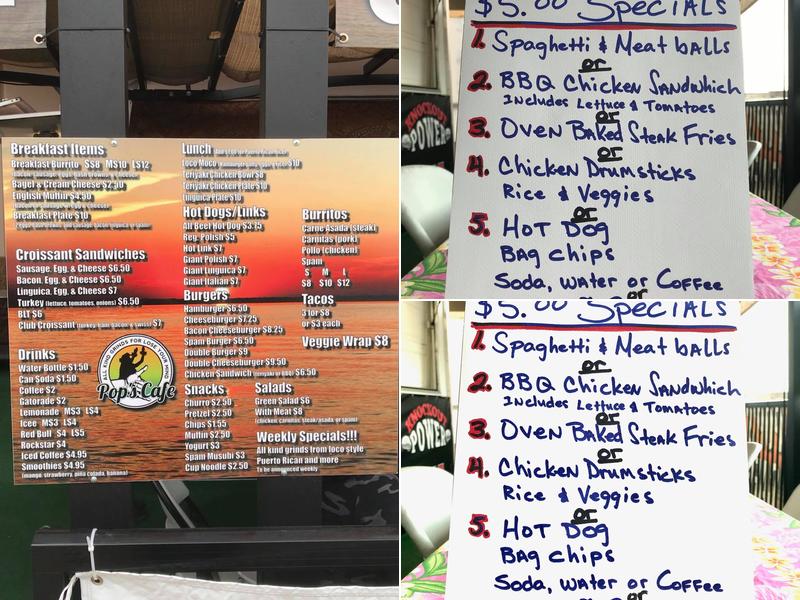 Pop's Cafe Menu