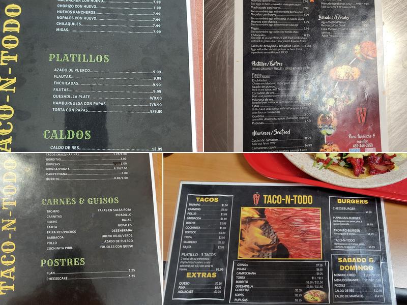 Taco-N-Todo Menu