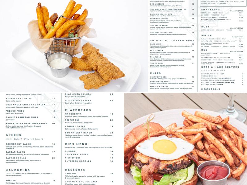 Birdseye Rooftop Restaurant and Bar Menu